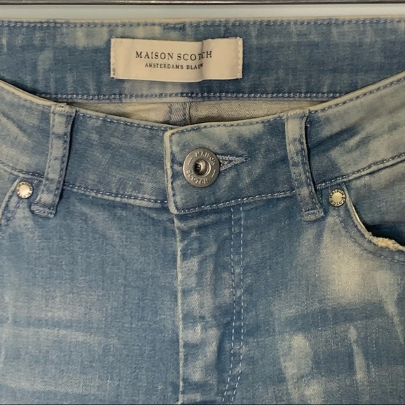 Maison Scotch Amsterdam Blouw La Bohemienne Mid Rise Skinny Tie Dye Jeans - Picture 5 of 11